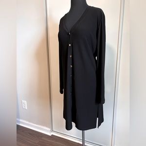 Susan Graver black button down dress. XS.